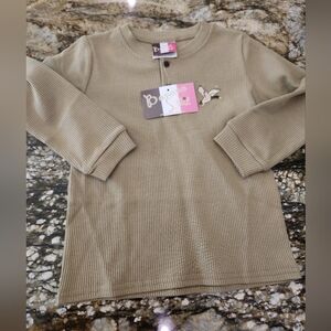 Bebe Tan Long Sleeve Kids Tee
